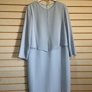 Stacey Michelle Montreal Dress Jacket Set Petite Blue Rhinestone Formal 14 P